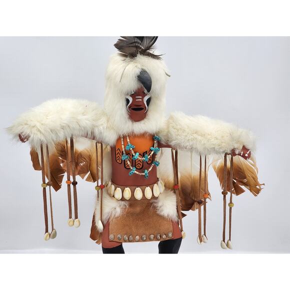 Kachina Eagle Dance Figurine Native American Art Signed IMSB Southwestern 17" - Picture 14 of 16